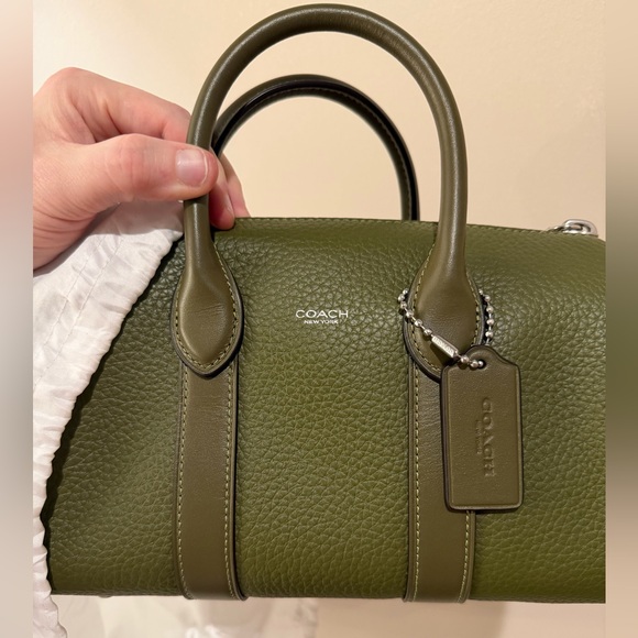 Coach Compass Bag 25 Pebble Olive Leather - Picture 10 of 10